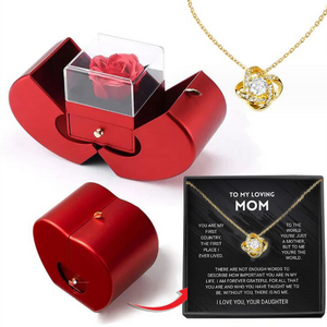 Fashion Jewelry Box Red Apple Christmas Gift Necklace Eternal Rose
