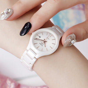 White Ceramic Women's Watch Simple Temperament