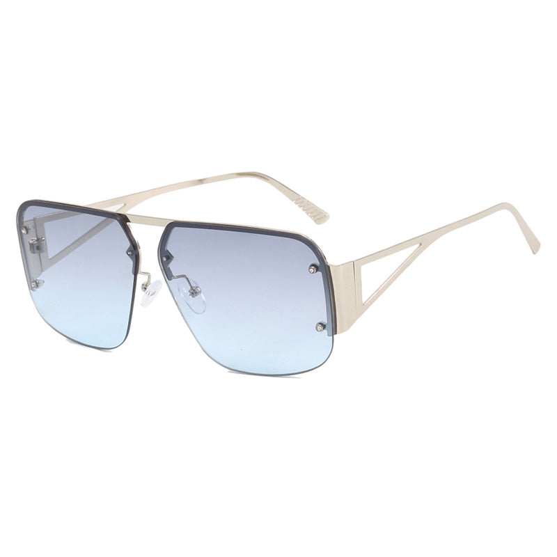 Fashion Retro Semi-rimless Square Sunglasses