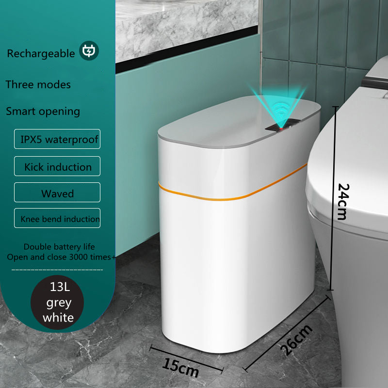 Smart Box Trash Can With Lid Storage