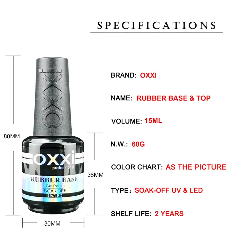 OXXI 15ml Nail Base and Top Coat for Gel Polish