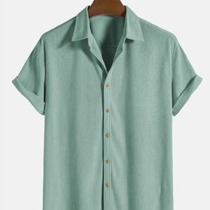 Men's Solid Color Casual Pattern Printed Shirt