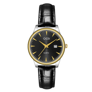 Couple's Simple Calendar Quartz Watch