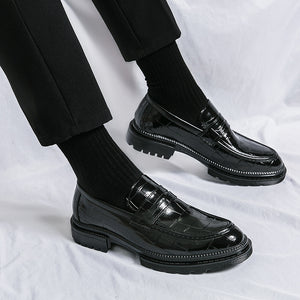 Casual Men's Leather Shoes Breathable British Men's Fashion Shoes