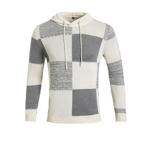 New Men's Knitwear Sweater Plaid Stitching Casual Trend Sports Men's Clothing