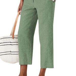 Thin Cotton And Linen Solid Color High Waist Harem Pants