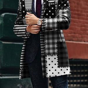 Men's Woolen Stand Collar Mid-length Trench Coat