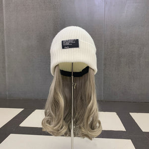 Autumn And Winter Curly Hair Knitted Hat Wig