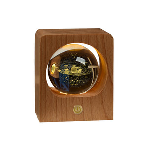 Beech Crystal Ball Night Light 3D Laser Engraving Elk