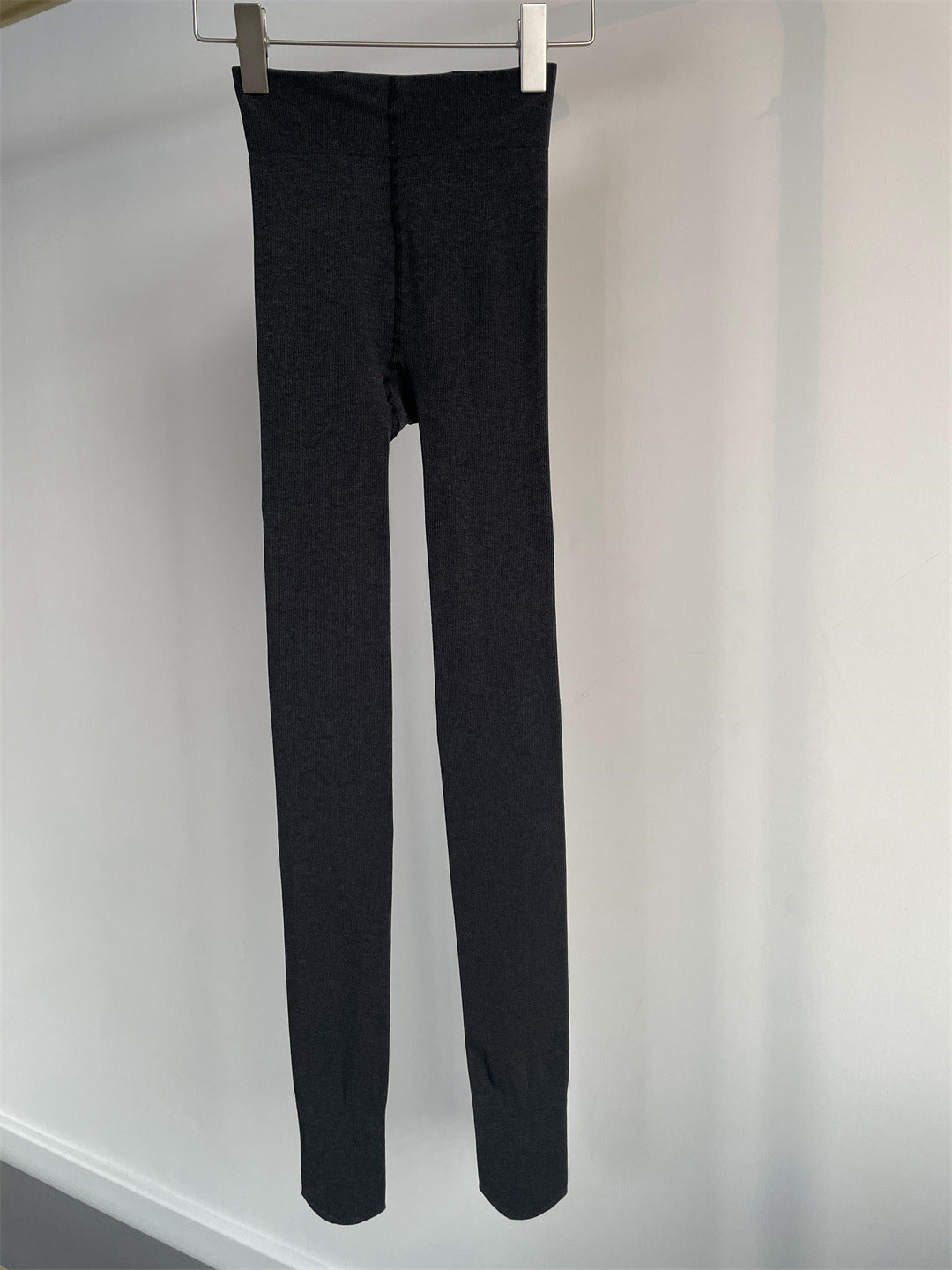 Gray Thickened Vertical Stripes Cotton Pantyhose