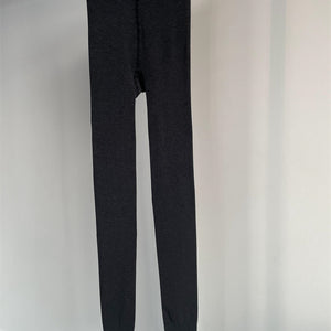 Gray Thickened Vertical Stripes Cotton Pantyhose