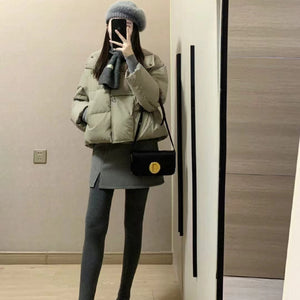 Gray Thickened Vertical Stripes Cotton Pantyhose