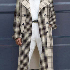 Men's Woolen Stand Collar Mid-length Trench Coat