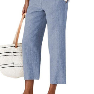 Thin Cotton And Linen Solid Color High Waist Harem Pants