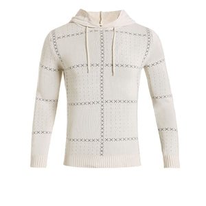 New Men's Knitwear Sweater Plaid Stitching Casual Trend Sports Men's Clothing