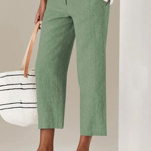 Thin Cotton And Linen Solid Color High Waist Harem Pants