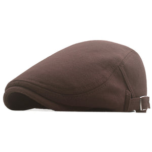 Men's Classic Flat Top Adjustable Newsboy Cap British Style Retro Beret Autumn And Winter Advance Hats Foreign Trade Hat