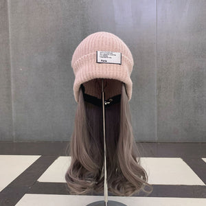 Autumn And Winter Curly Hair Knitted Hat Wig