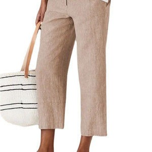 Thin Cotton And Linen Solid Color High Waist Harem Pants