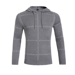 New Men's Knitwear Sweater Plaid Stitching Casual Trend Sports Men's Clothing