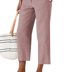 Thin Cotton And Linen Solid Color High Waist Harem Pants