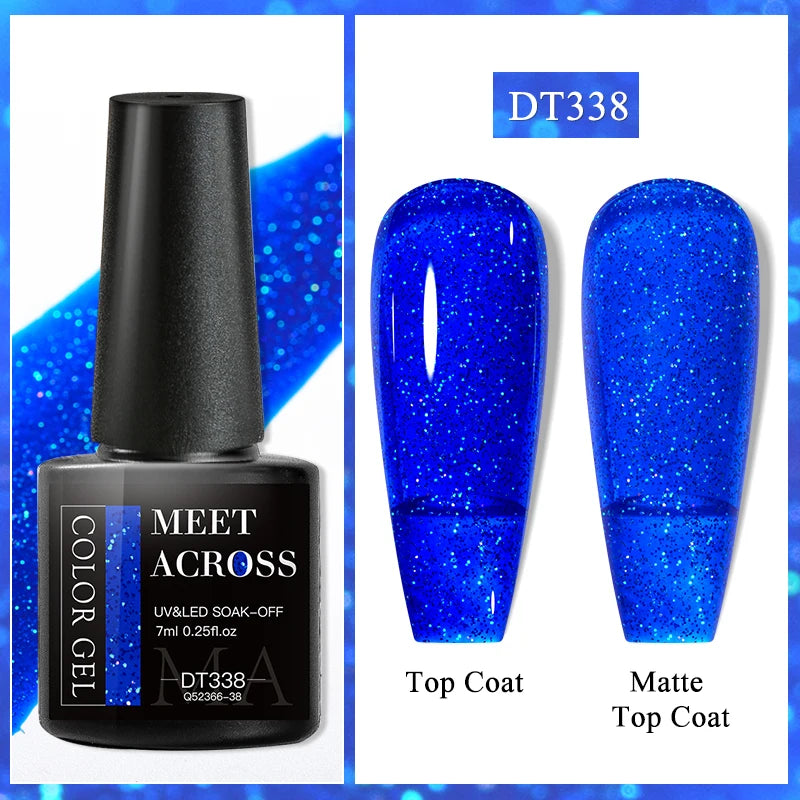 7ml Red Gel Nail Polish Crystal Semi Permanent Soak Off UV Gel