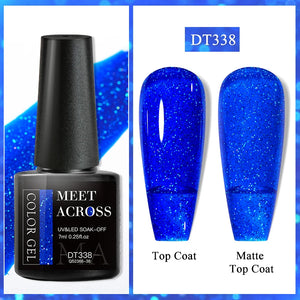 7ml Red Gel Nail Polish Crystal Semi Permanent Soak Off UV Gel