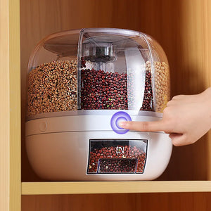 Cereal Container Storage Box 360 Degree Rotating Dispenser Sealed Dry Grain Bucket