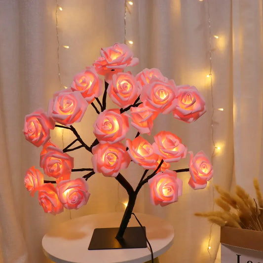 Rose Tree Lamp, USB Powered LED Light Flower Night Light for Home Decoration