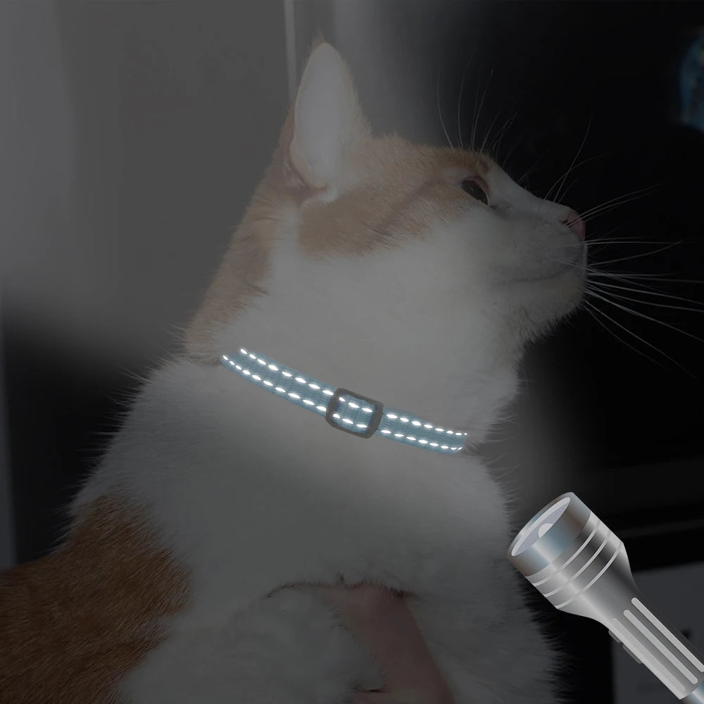 Adjustable Reflective Outdoor Pet Collars with Bells