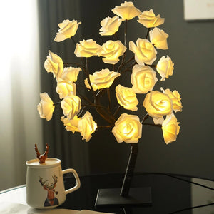 Rose Tree Lamp, USB Powered LED Light Flower Night Light for Home Decoration