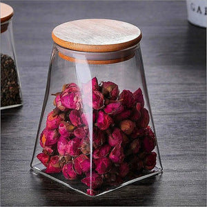 Glass Canisters with Wooden Lids