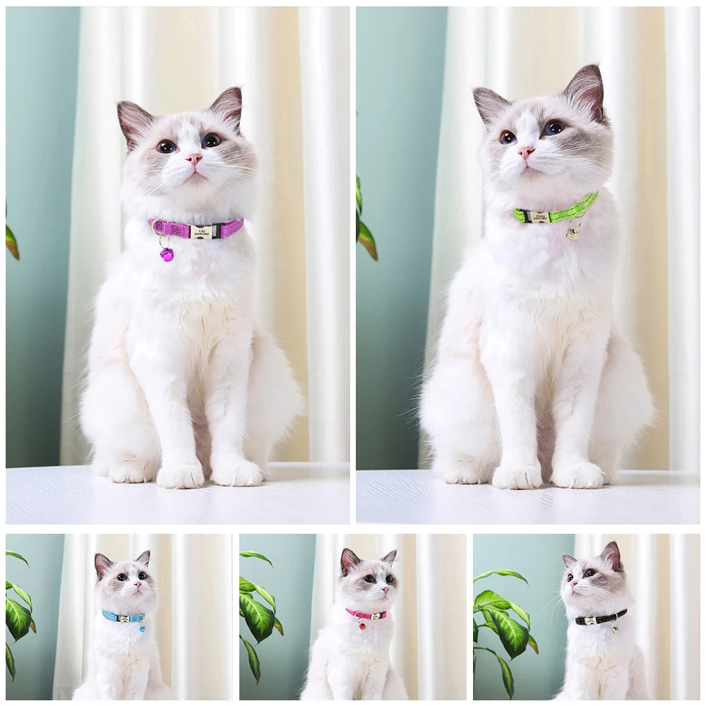 Adjustable Reflective Outdoor Pet Collars with Bells