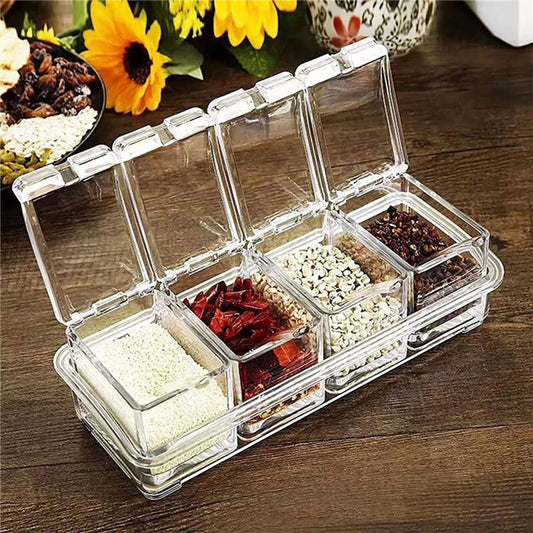 Transparent Seasoning Storage Box Organizer
