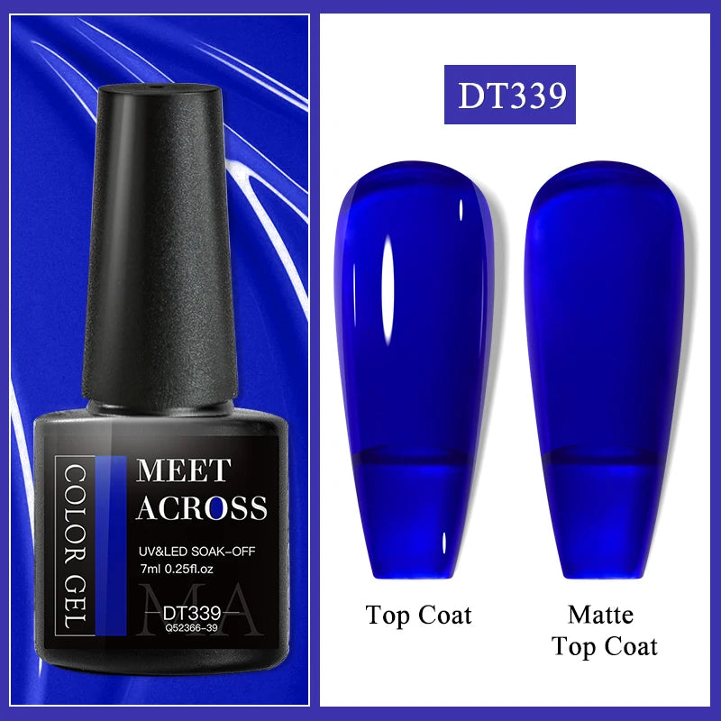 7ml Red Gel Nail Polish Crystal Semi Permanent Soak Off UV Gel