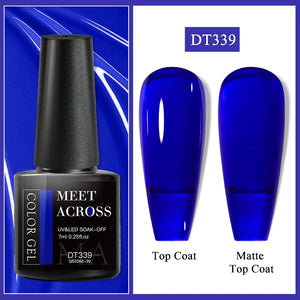 7ml Red Gel Nail Polish Crystal Semi Permanent Soak Off UV Gel
