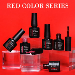 7ml Red Gel Nail Polish Crystal Semi Permanent Soak Off UV Gel