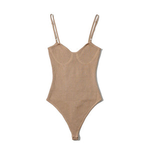Sexy Round Neck Elastic Skinny Knit Jumpsuit Suspender