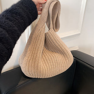 Retro Underarm Single Shoulder Woven Student Handbag