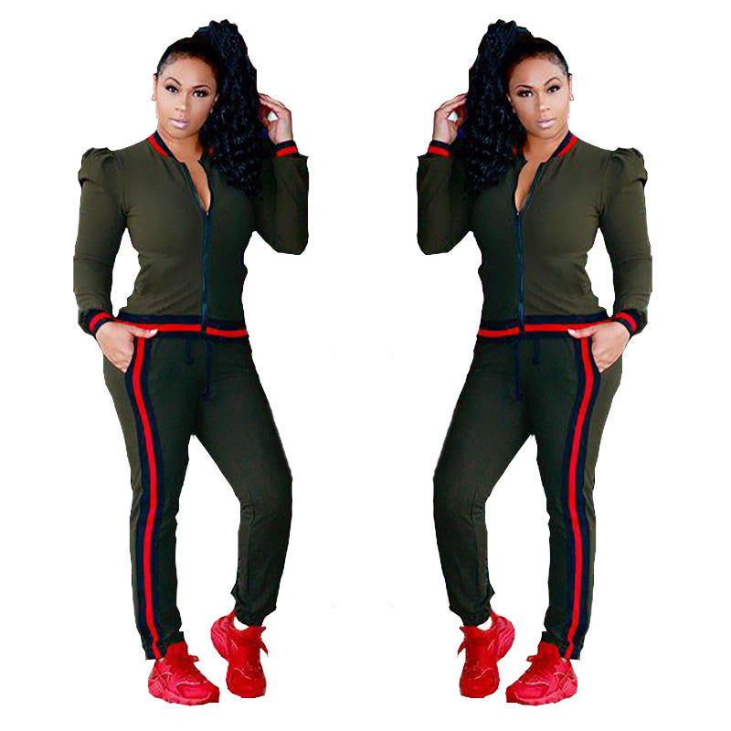 Women's Lantern Sleeve Sports Leisure Suit