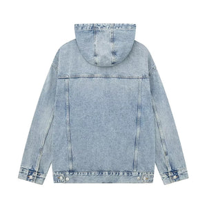 Versatile Casual Hooded Denim Hoodie