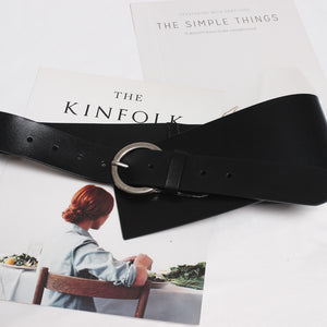 Women's Genuine Leather Wide Belt With Skirt