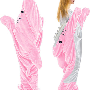 Home Soft Flannel Shark Blanket Hoodie