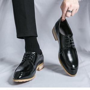 Pointed Wooden Heel Bottom Business Casual Formal Wear Pumps