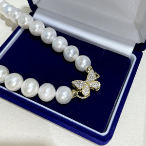 Freshwater Pearl Necklace Extremely Strong Light Nearly Perfect Circle