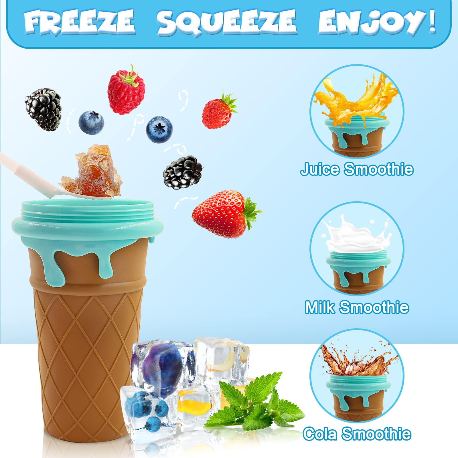 500ml Large Capacity Slushy Cup Summer Squeeze Juice Water Bottle