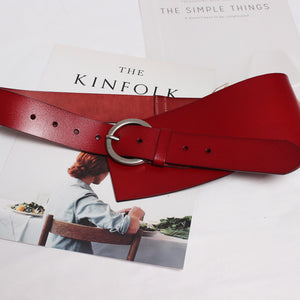 Women's Genuine Leather Wide Belt With Skirt