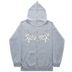Personalized All-matching Loose Casual Zipper Hoodie
