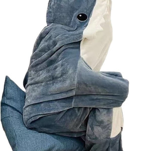 Home Soft Flannel Shark Blanket Hoodie