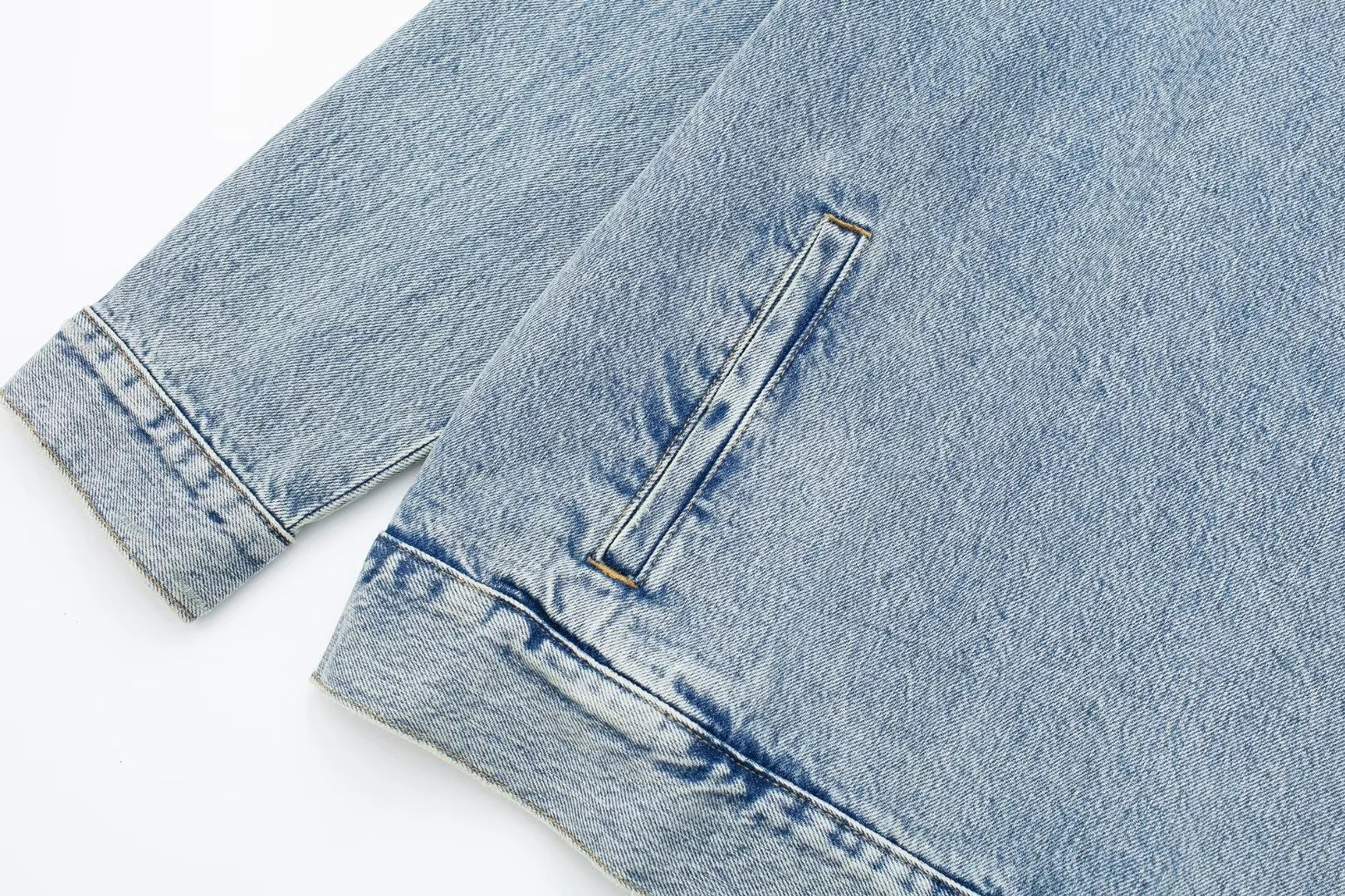Versatile Casual Hooded Denim Hoodie